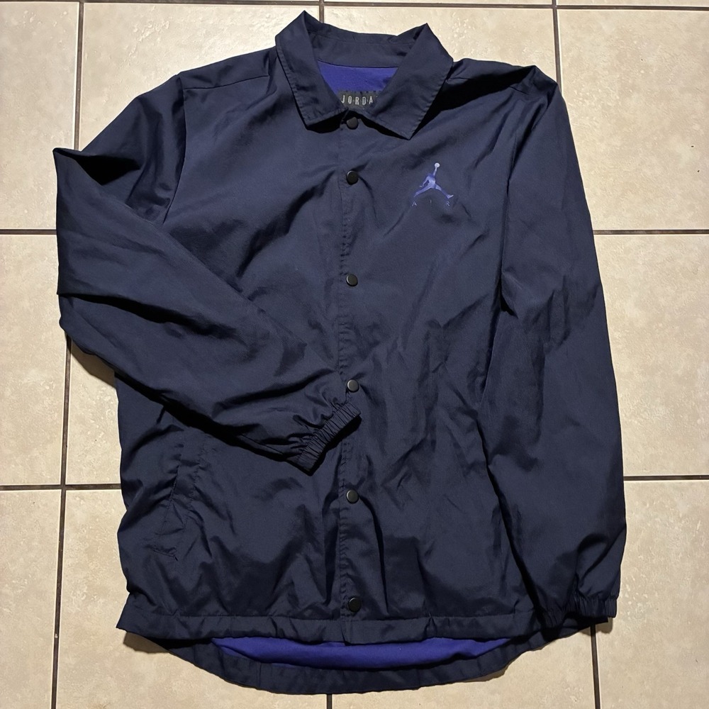 Jordan Essentials Men's Large Coaches Jacket Navy Blue